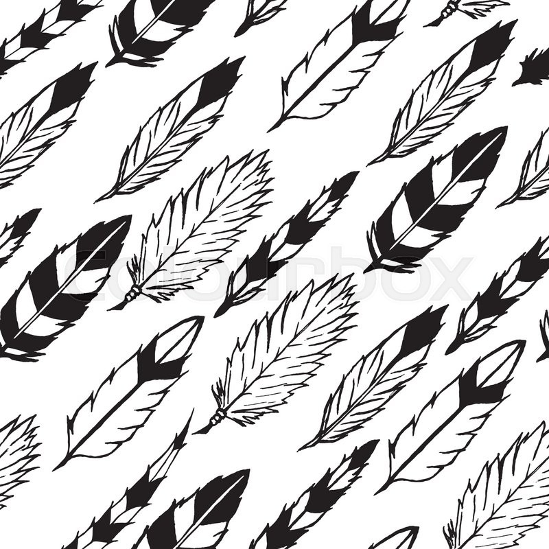 800x800 Ink Hand Drawn Seamless Illustration With Different Indian