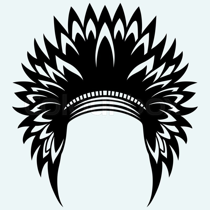800x800 Native American Indian Headdress. Isolated On Blue Background