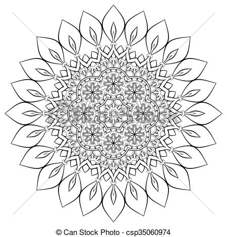 450x470 Indian Mandala. Ornament Beautiful Card With Mandala. Geometric