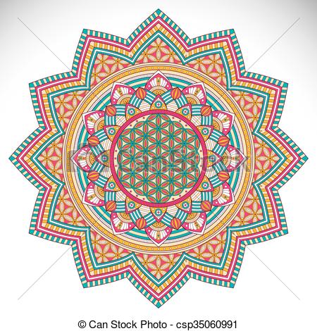 450x470 Indian Mandala. Ornament Beautiful Mandala.