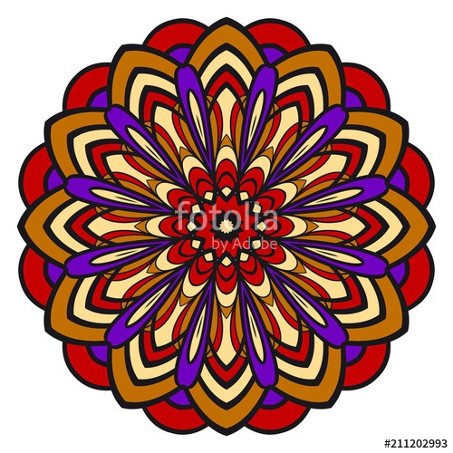 500x500 Decorative Floral Mandala. Vector Illustration. Tribal Ethnic