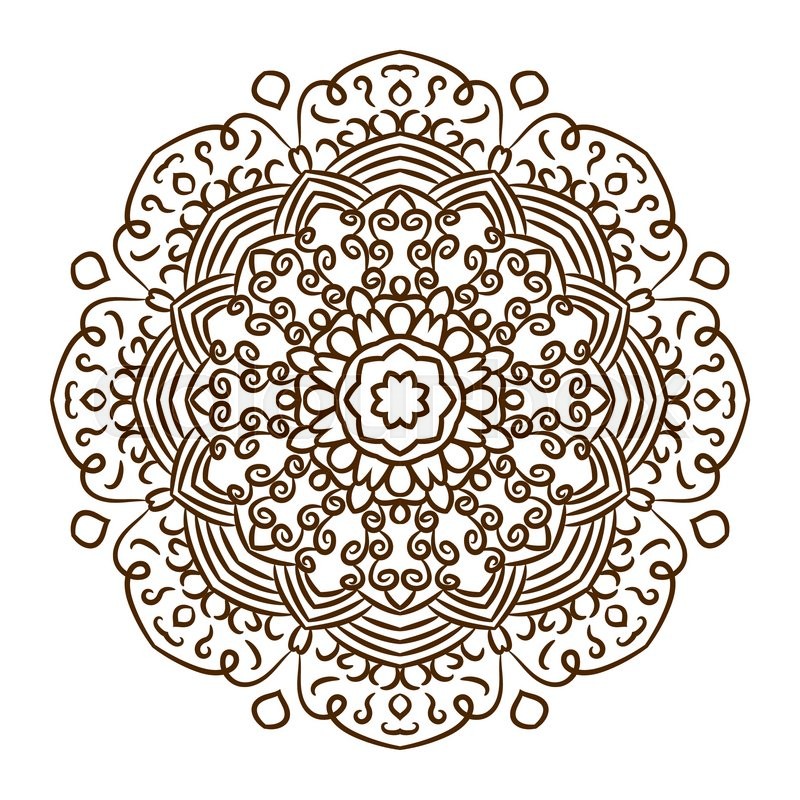 800x800 Hand Drawn Henna Tattoo Mandala. Vector Lace Ornament. Indian