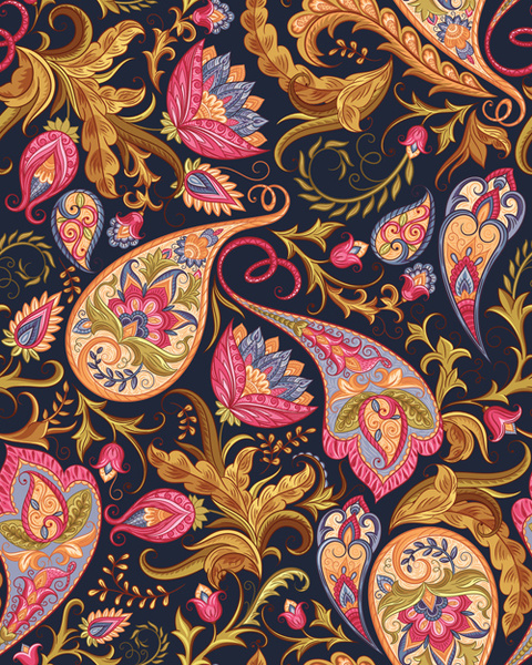 480x600 Indian Paisley Seamless Pattern Vector Free Vector In Encapsulated