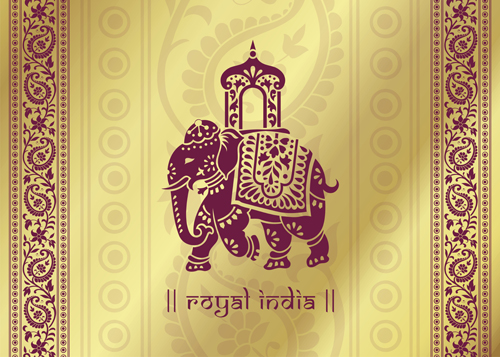 500x357 Indian Patterns With Elephants Vector Set 02 Free Download