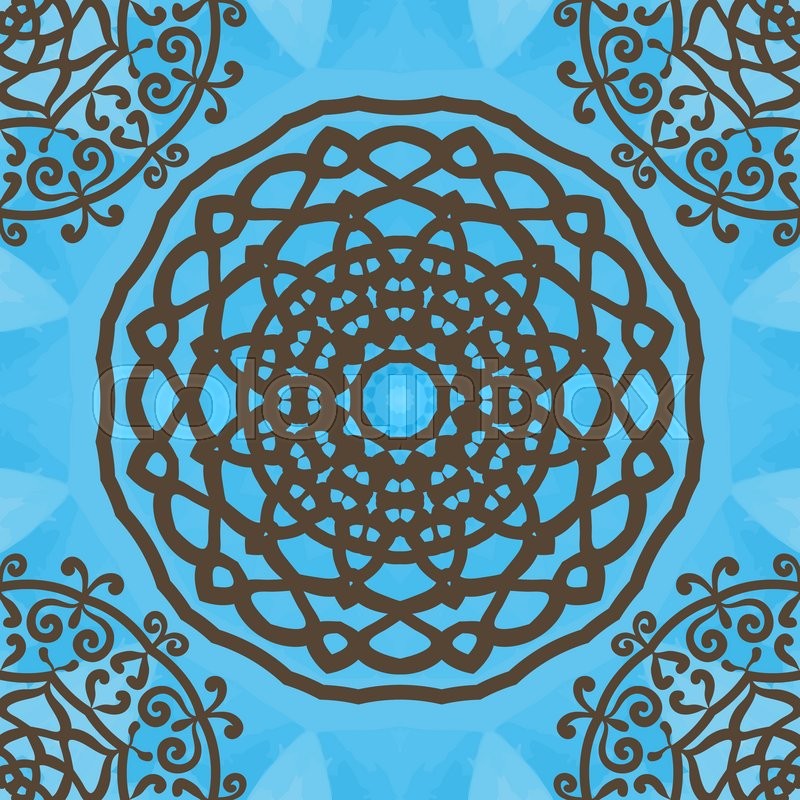 800x800 Seamless Indian Pattern On Blue Texture. Abstract Vector Tribal