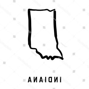 300x300 Indiana State Map Outline Smooth Simplified Lazttweet