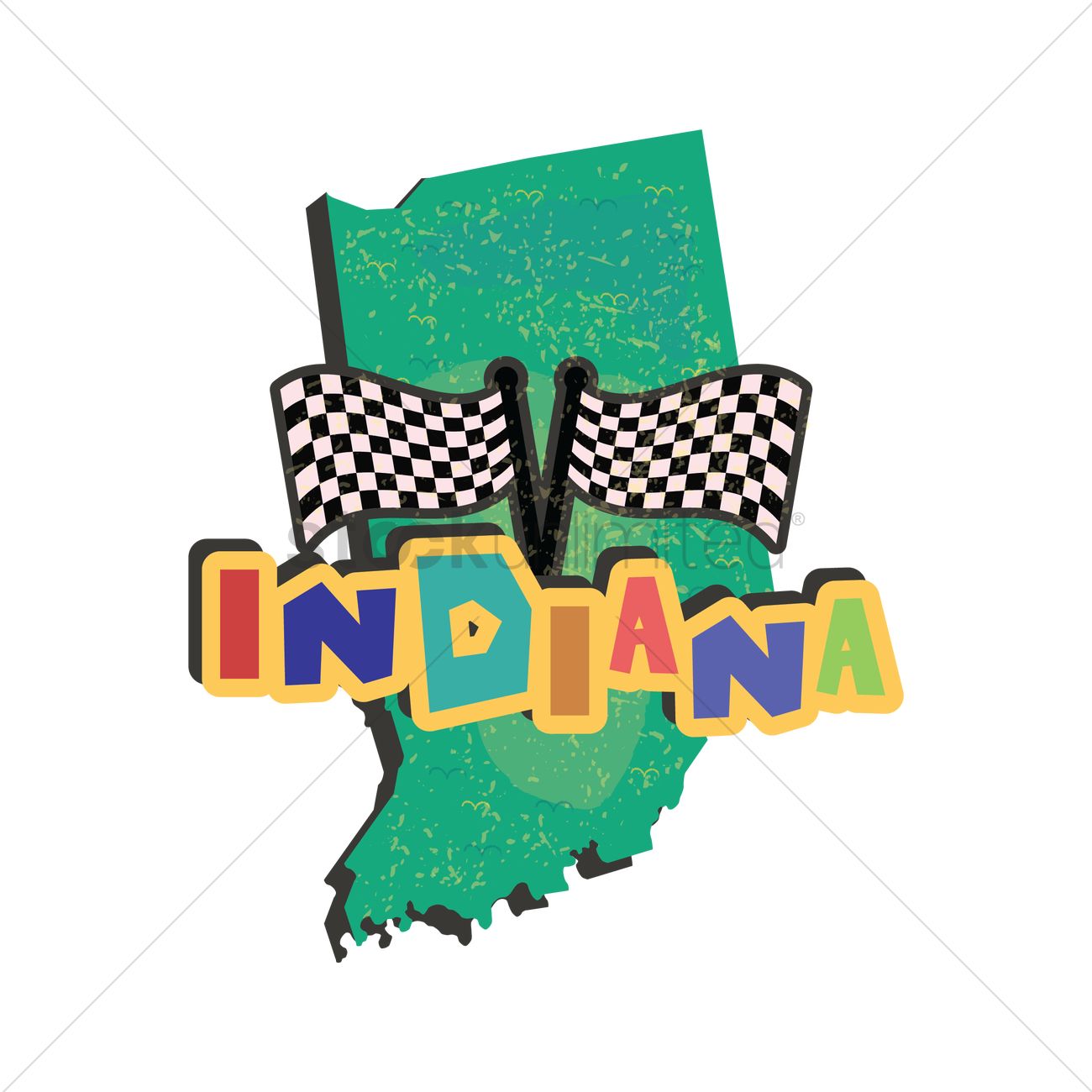 1300x1300 Indiana State Map Vector Image