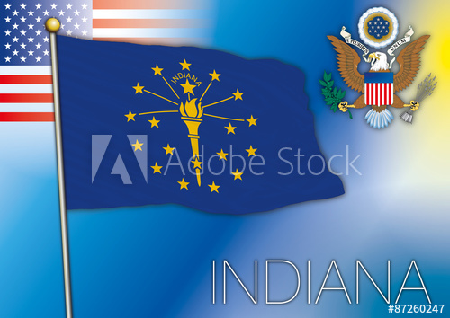 500x354 Indiana Flag, Us State