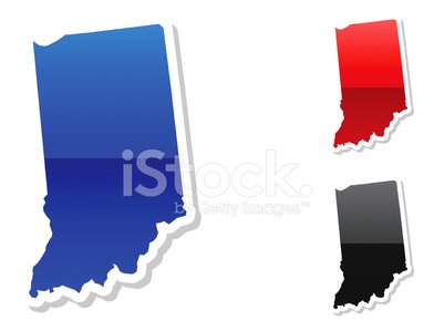 392x299 Indiana State Button Royalty Free Vector Art In 3 Colors Stock