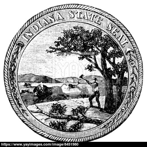 512x511 Seal Of The State Of Indiana Usa Vintage Engraving Vector