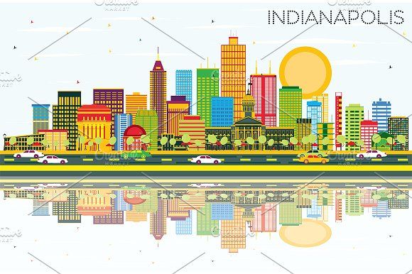 580x386 Indianapolis Skyline Skyline Silhouette, Business Travel And