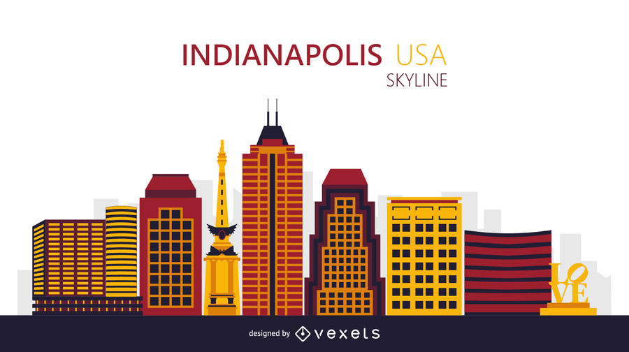 900x504 Indianapolis Skyline Illustration