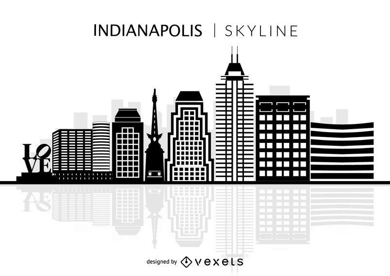 804x570 Indianapolis Skyline Silhouette
