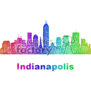 300x300 Royalty Free City Skyline Vector Clipart Usa Indianapolis 402710