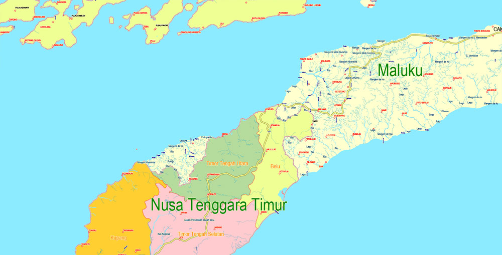 1000x509 Indonesia Map Printable Admin 01 Exact Vector Map Full Editable