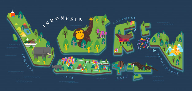 626x297 Indonesia Tourism Map Vector Premium Download