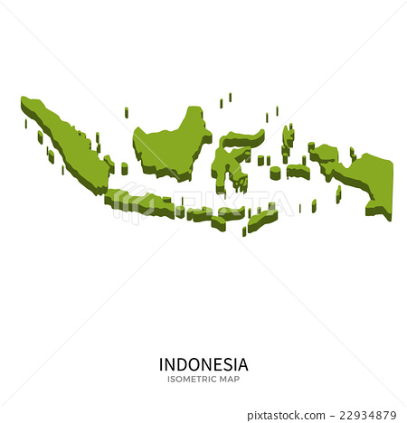 450x468 Isometric Map Of Indonesia Detailed Vector