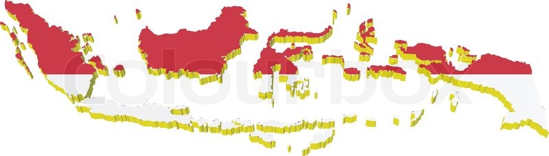 800x227 Vectors 3d Map Of Indonesia Stock Vector Colourbox