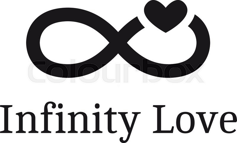 800x483 Vector Trendy Infinity Sign With Heart Logotype. Modern Romantic