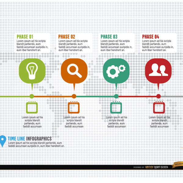 600x600 Free Timeline Infographic Vectors