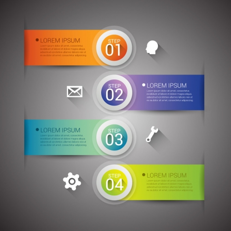 468x468 Infographic Vector Design With Circles And Horizontal Banners