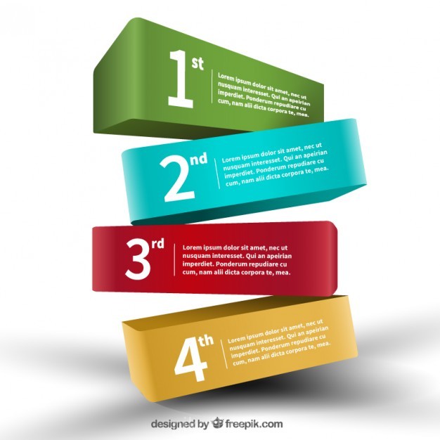 626x626 Ai] Colored 3d Banners Infographic Vector Free Download