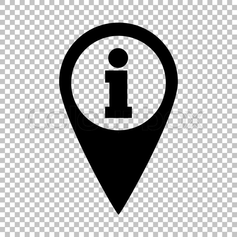 799x800 Map Pointer With Information Icon. Flat Style Icon On Transparent