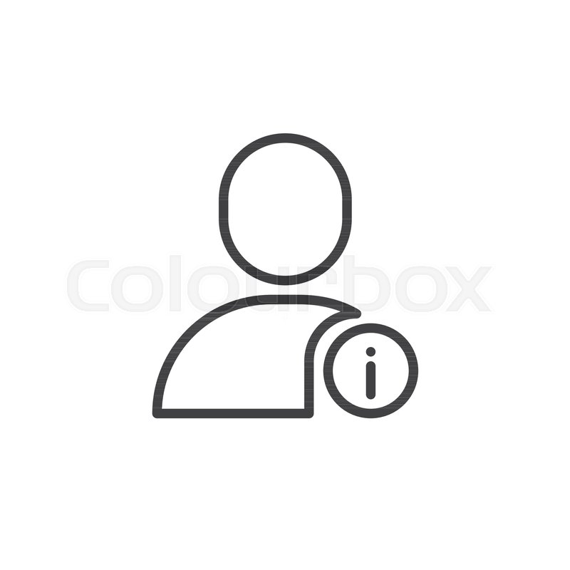 800x800 User Info Line Icon, Outline Vector Sign, Linear Style Pictogram