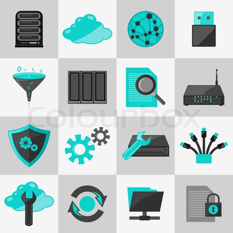 800x800 Database Information Technology Network Management Icons Flat Set