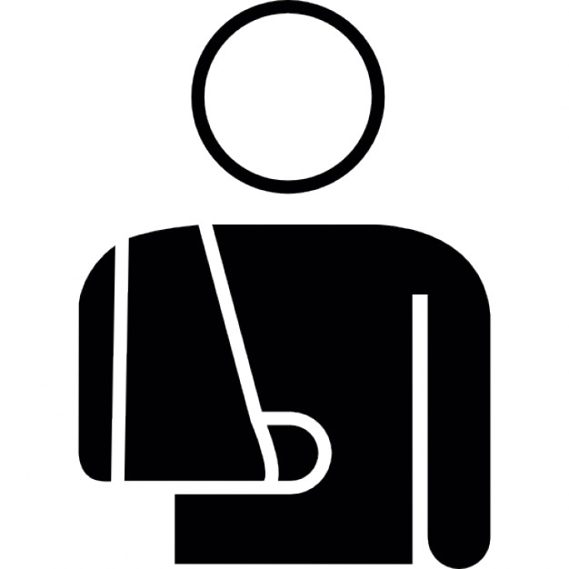 626x626 Male Silhouette With Arm Injury Icons Free Download