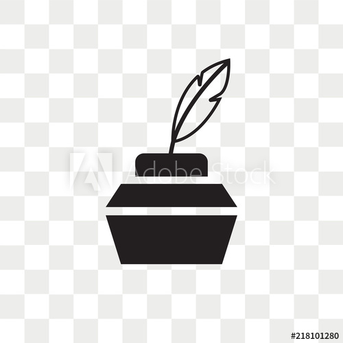 500x500 Ink Bottle Vector Icon Isolated On Transparent Background, Ink