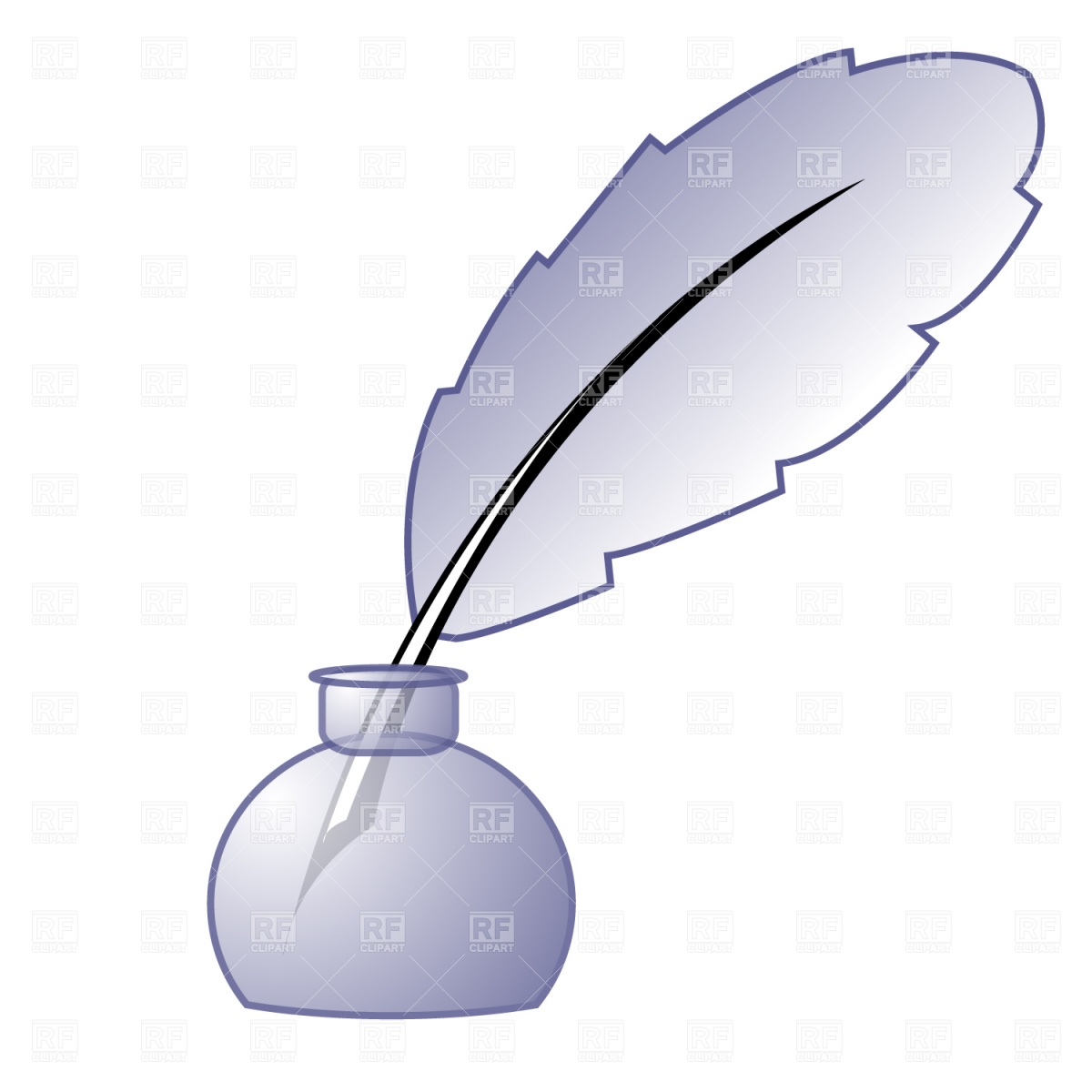 1200x1200 Ink Bottle And Feather Vector Image Vector Artwork Of Objects