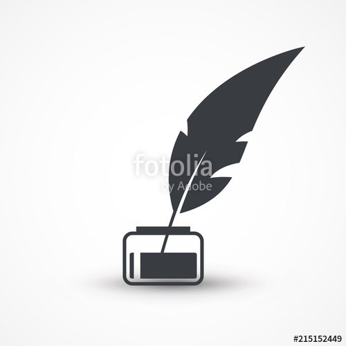 500x500 Feather And Ink Bottle Icon., Jpeg, Picture, Image, Logo, Sign