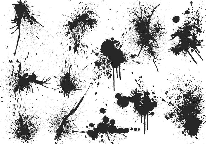 700x490 Ink Drop And Spray Paint Vector Pack