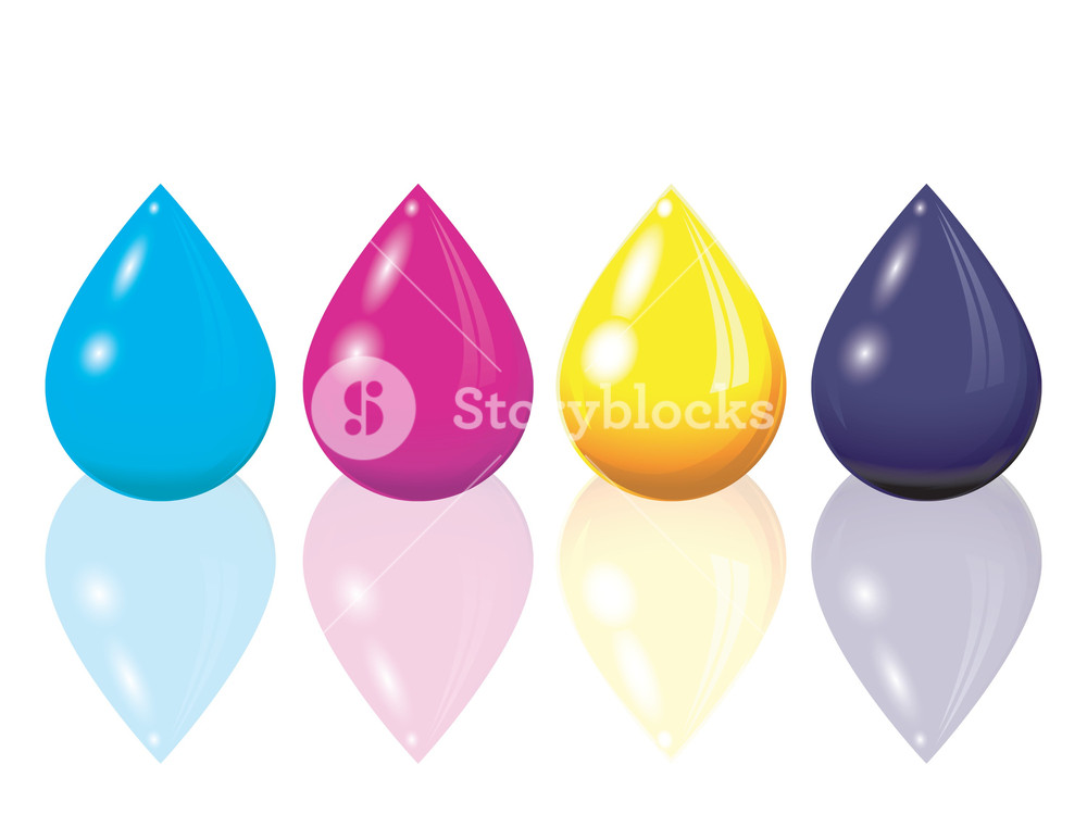 1000x761 Ink Drops. Vector. Royalty Free Stock Image
