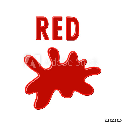 500x500 Sign Red And Red Paint Blot On White Background. Color Ink Drop