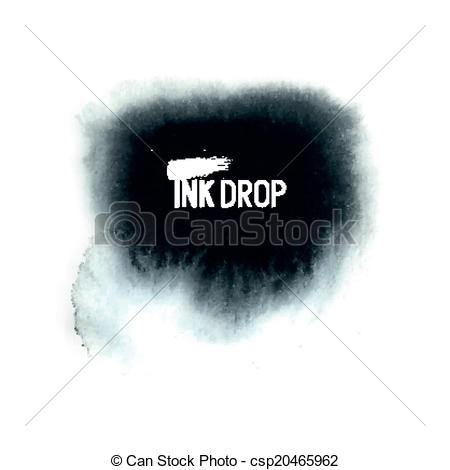 450x470 Black Vector Ink Drop. A Black Vector Ink Watercolour Drop Effect