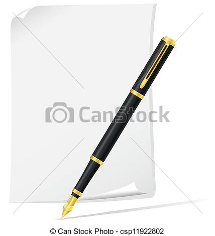 428x470 Ink Pen Vector Illustration Isolated On White Background.