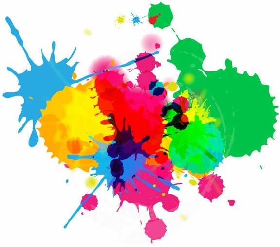 575x508 Colorful Bright Ink Splashes On White Background Free Vector In