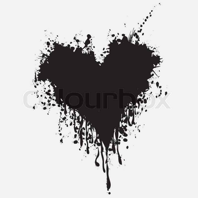 800x800 Graphic Grunge Heart, Ink Splatter Vector. Paint Splat. Love