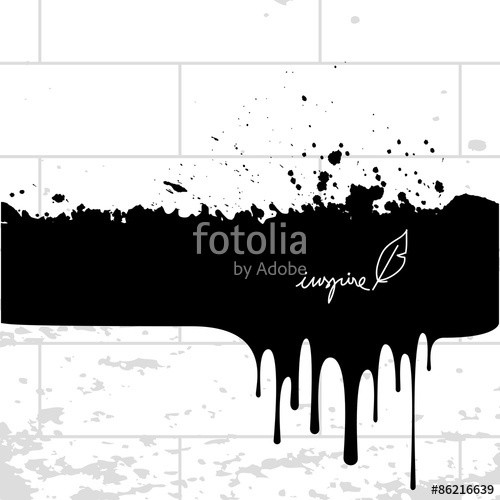 500x500 Ink Splash, Paint Splatter On Brick Wall, Spill Stock Image And