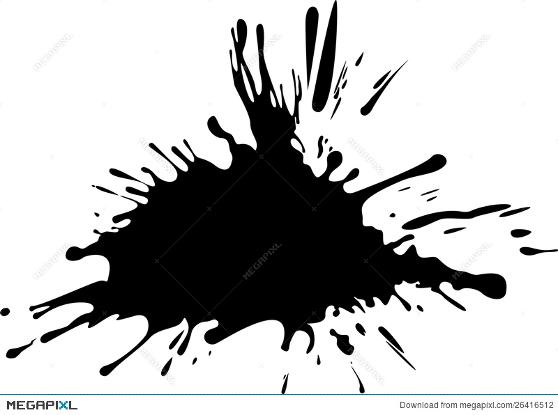 800x596 Black Drop Ink Splatter. Vector Background Illustration 26416512