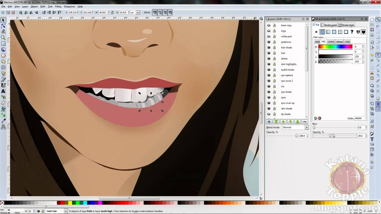 1280x720 Inkscape Vector Art Time Lapse Face Portrait Speed Drawing Akichuu