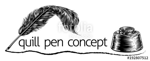 500x204 Quill Feather Pen And Inkwell Concept Stock Image And Royalty
