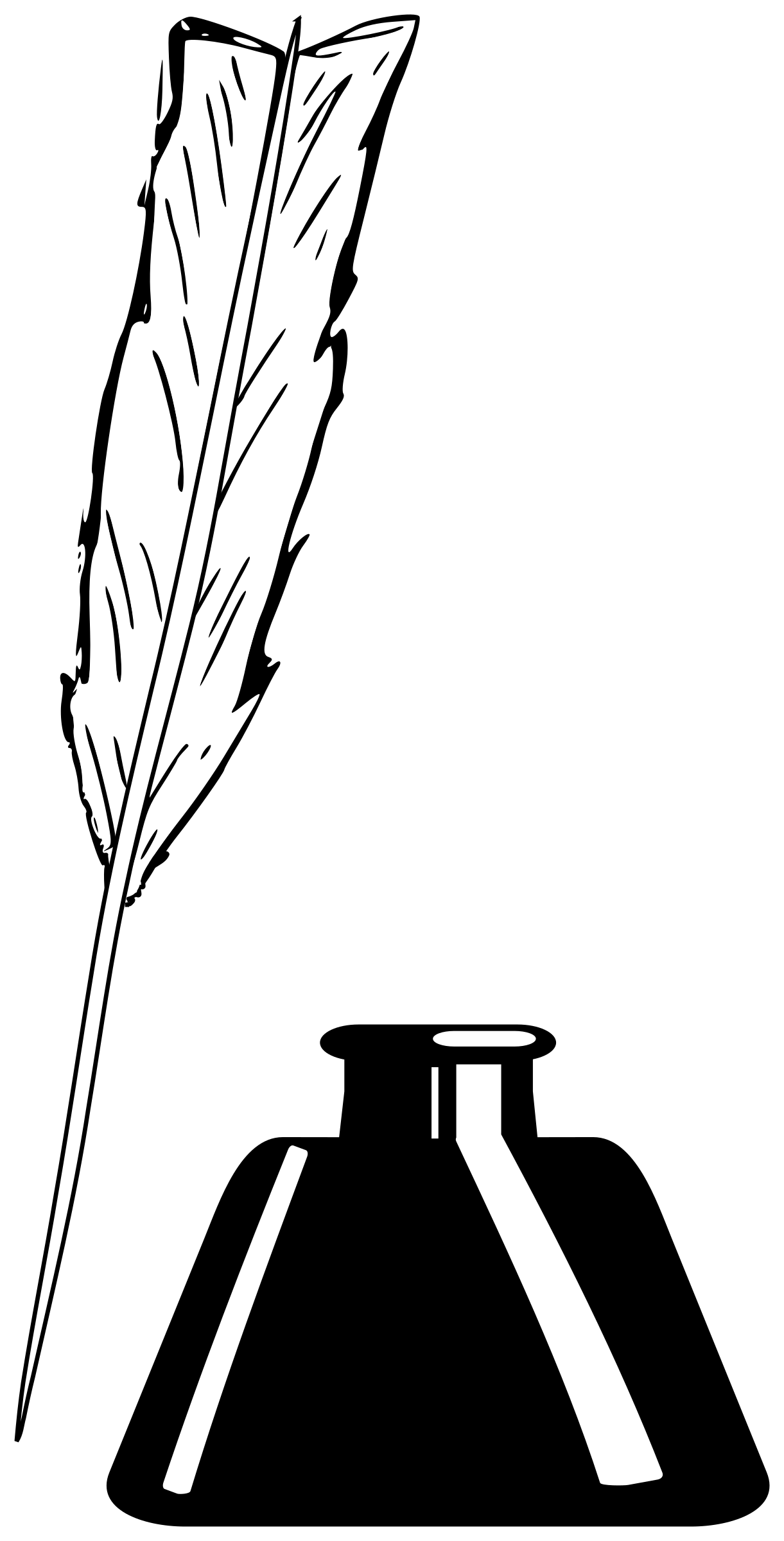 1221x2400 Quill And Inkwell Vector Clipart Image