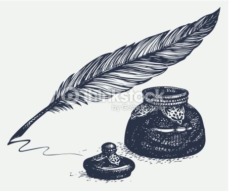 453x378 Vector Art Vector Freehand Drawing Of Ancient Pen And Inkwell