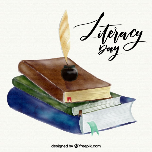 626x626 Watercolor Books Background And Pen With Inkwell Vector Free