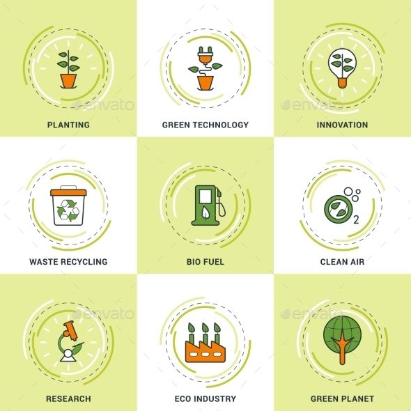 590x590 Modern Ecology Line Icons Set Fonts Logos Icons