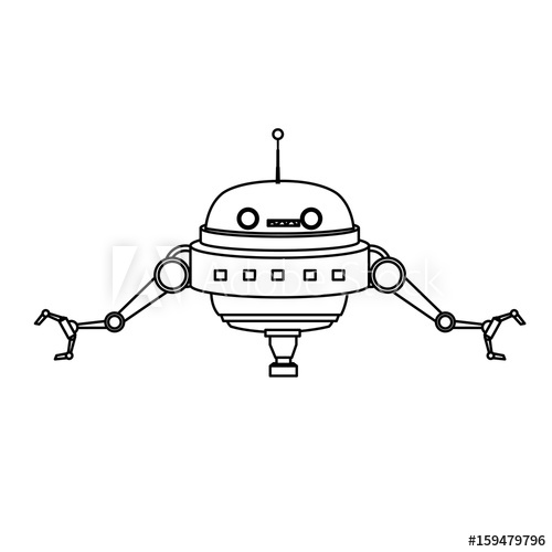 500x500 Cartoon Robot Technology Futurist Innovation Icon Vector