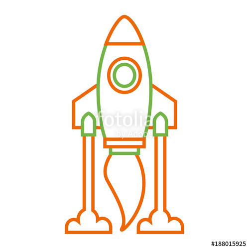 500x500 Rocket Launch Start Innovation Icon Vector Illustration Stock